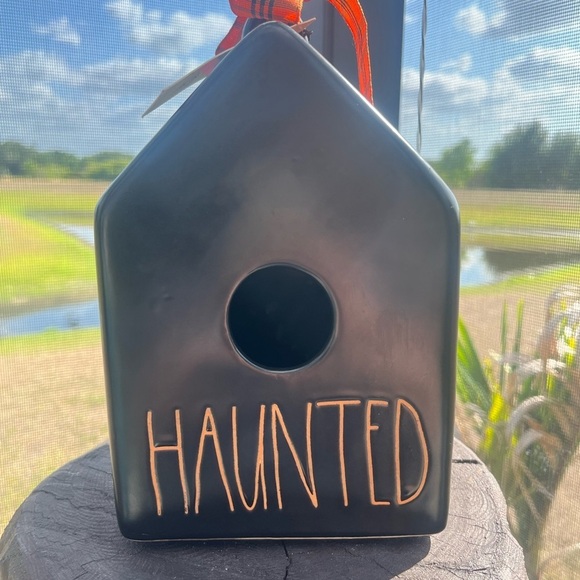 RAE DUNN Halloween “HAUNTED” BIRDHOUSE - Picture 1 of 9